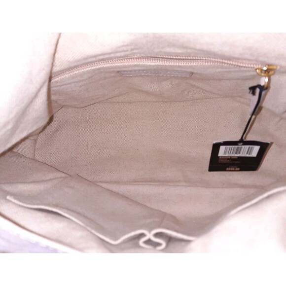 Frye Hobo Fold Over Stone Beige Leather Campus Madison Shoulder Purse Bag Medium - Picture 9 of 9